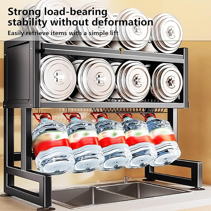 Home Furnishing Over The Sink Dish Drainer Drying Rack 3 Tier Over Sink Dish Rack for,oversink Dish Dry Rack,Space Saving Dish Drying Rack,Kitchen Sink Organizer countertop(White,65cm/25.6in)