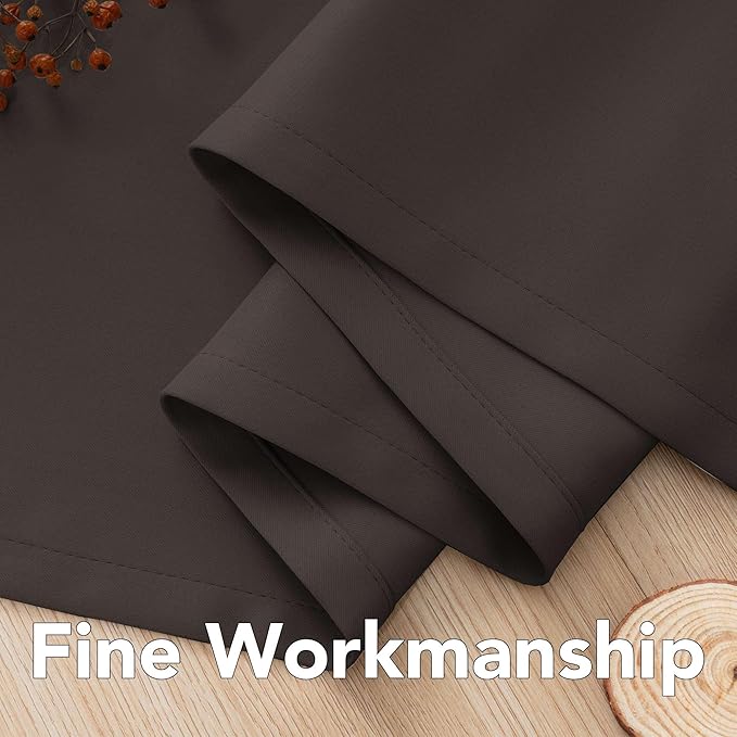 H.VERSAILTEX Blackout Curtains for Bedroom Thermal Insulated Room Darkening Living Room Curtains 63 Inch Long Grommet Privacy Protection Window Curtain Panels/Drapes, 2 Panels, Chocolate Brown