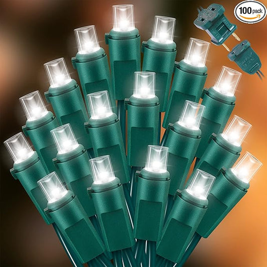 100 Count Cool White -String Lights - 21.6FT LED Christmas Lights, Mini led Lights for Indoor Outdoor Home Holiday Party Wedding Independence Day Decoration