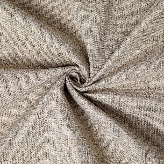 Linen Curtains 84 Inch Length 2 Panels Set, 100% Blackout Curtains Textured Thermal Insulated, Grommet Light Blocking Drapes for Living Room Bedroom Luxury Decor(52W × 84L inch, Linen)