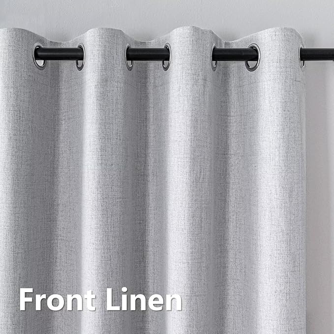 Blackout Curtains Customsize 1 Panel, 100% Blackout Textured Thermal Curtains, Grommet Privacy Light Blocking Drapes for Living Room Bedroom Luxury Decor(Customsize, White)
