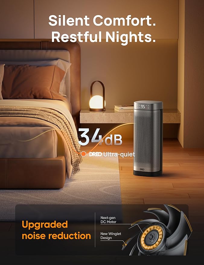 Dreo Space Heaters for Indoor Use, 1500W Fast Heating Portable Heaters with Remote, Large PTC Ceramic Electric for Bedroom, 12H Timer, 70° Oscillation, Overheat Protection, Safety Heat for Home Office