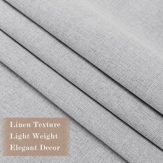 100% Blackout Linen Textured Drapes for Bedroom Pinch Pleated Curtains for Track System Portable Drapery for Sliding Glass Door/Storage/Space Room Divider, 70" Wx96 L, 1 PC, Silver Grey