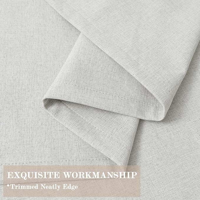 100% Blackout Linen Textured Drapes for Bedroom Pinch Pleated Curtains for Track System Portable Drapery for Sliding Glass Door/Storage/Space Room Divider, 70" Wx102 L, 1 PC, Greyish White