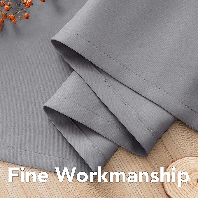 H.VERSAILTEX Insulated Thermal Blackout 72-Inch Long Grey Curtain Panels Pair - Nickel Grommet Window Drapes for Bedroom/Living Room (Dove Gray,Set of 2)
