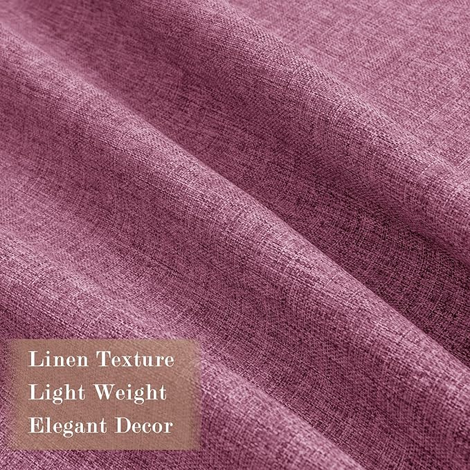 100% Blackout Linen Textured Drapes for Bedroom Pinch Pleated Curtains for Track System Portable Drapery for Sliding Glass Door/Storage/Space Room Divider, 70" Wx102 L, 1 PC, Lilac