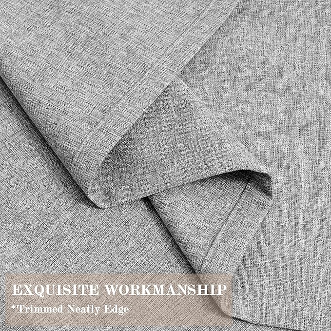 120" Wx96 L Linen Room Divider Drapes for Doorway/Glass Window/Sliding Door/Patio, Extra Wide Pinch Pleated Full Blackout Curtains for Girls Boys Teen Kids Room, 1 Panel, Light Grey