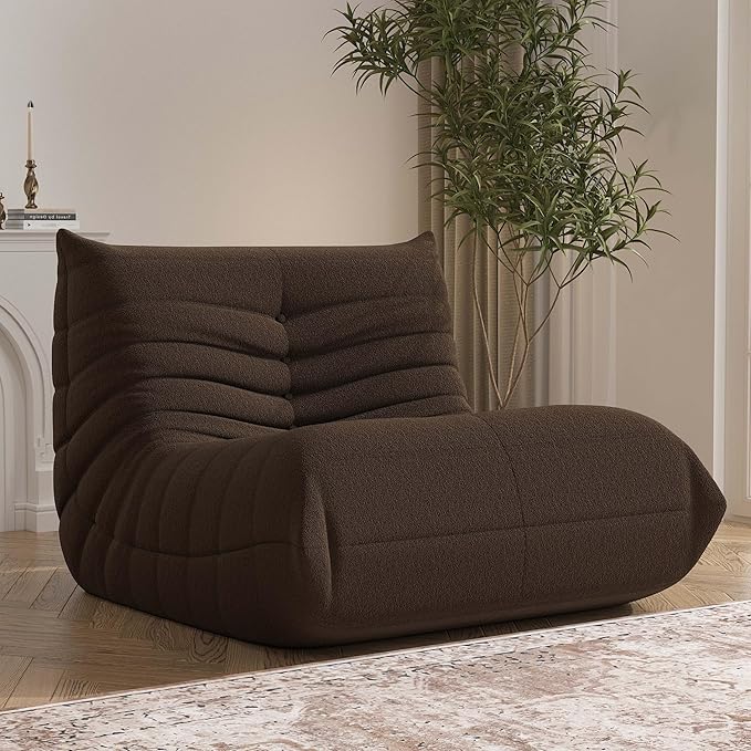 Bean Bag Chair, Memory Foam Bean Bag Sofa Large Bean Bag Chair for Adults, Bean Bag Chairs for Teens with High Density Comfortable Foam, Bean Bag for Living Room, Bedroom (Coffee)