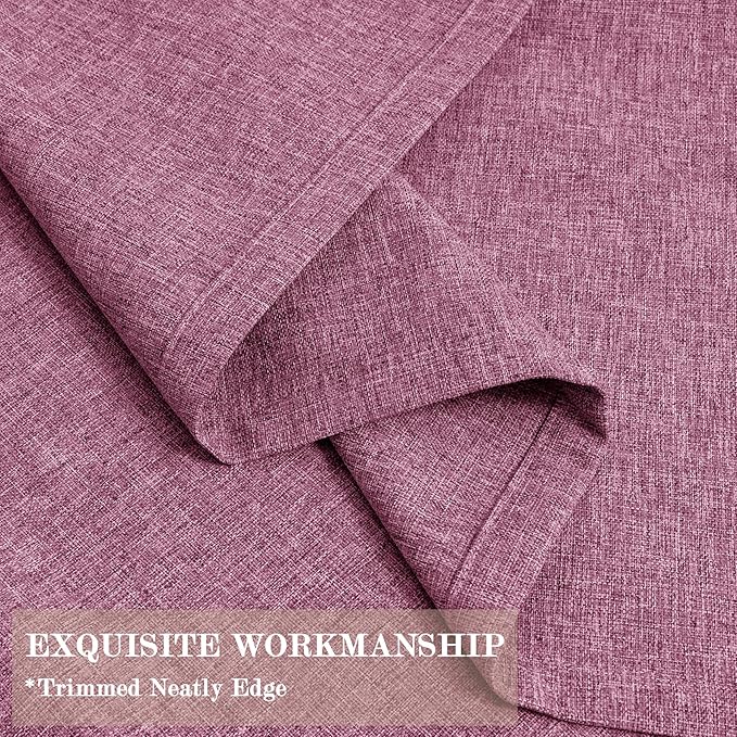 100" W x 84" L Faux Linen Room Divider Curtains, Full Blackout Pinch Pleated Drapes for Traverse Rod, Bedroom Divider Privacy Drapery with Hooks for Ceiling Track, 1 Panel, Lilac