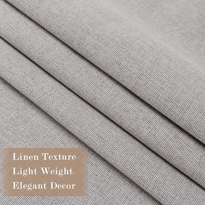 100% Blackout Linen Textured Drapes for Bedroom Pinch Pleated Curtains for Track System Portable Drapery for Sliding Glass Door/Storage/Space Room Divider, 70" Wx84 L, 1 PC, Browish Grey
