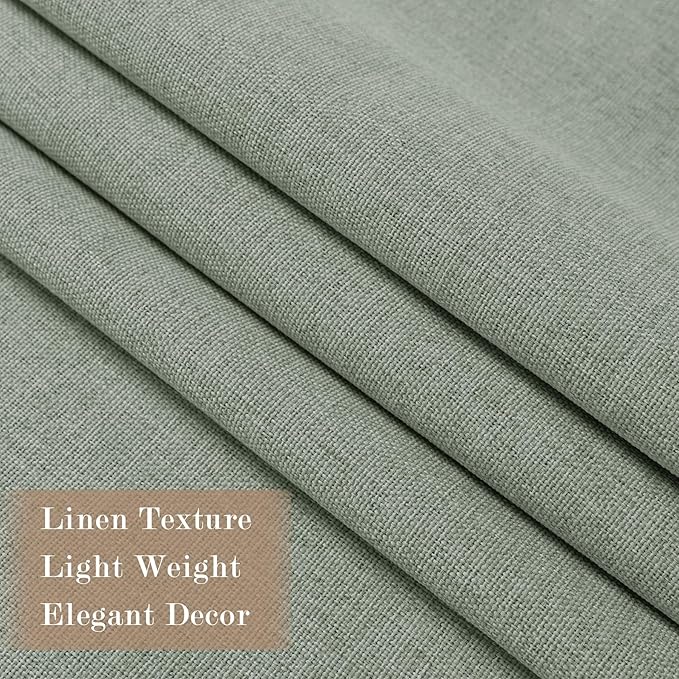 120" Wx108 L Linen Room Divider Drapes for Doorway/Glass Window/Sliding Door/Patio, Extra Wide Pinch Pleated Full Blackout Curtains for Girls Boys Teen Kids Room, 1 Panel, Fog Green