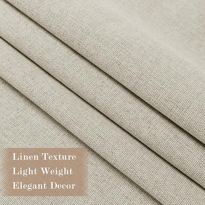 100% Blackout Linen Textured Drapes for Bedroom Pinch Pleated Curtains for Track System Portable Drapery for Sliding Glass Door/Storage/Space Room Divider, 70" Wx96 L, 1 PC, Ivory White