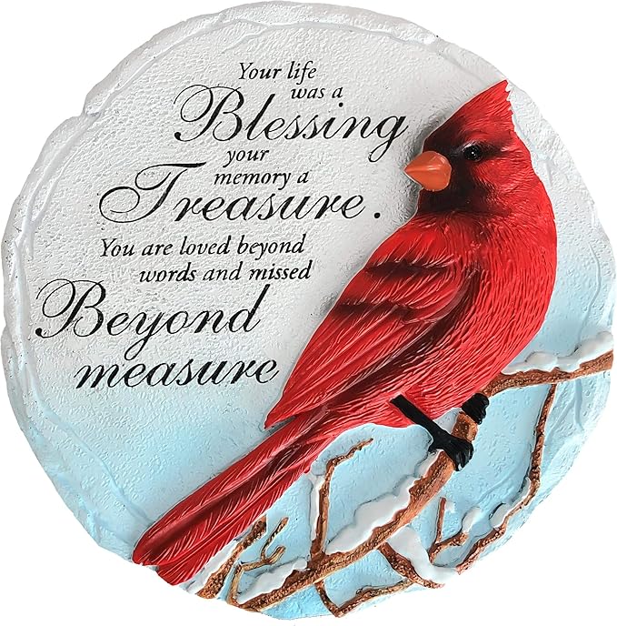 Spoontiques - Garden Décor - Cardinal Stepping Stone - Decorative Stone for Garden