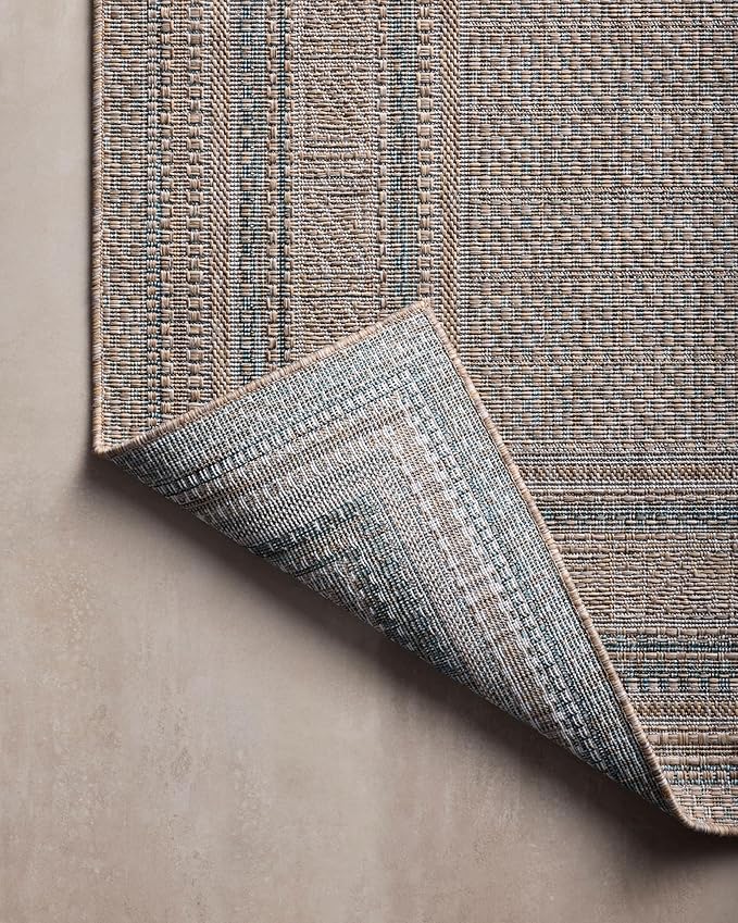 Loloi Amber Lewis Topanga Collection TOP-05 Natural/Teal 2'-3" x 3'-9" Indoor/Outdoor Area Rug