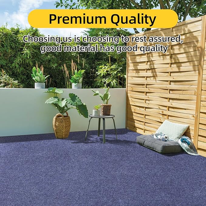 Marine Carpet,5 FT x 15 FT Deep Blue Indoor Outdoor Carpet 0.2" Thick Boat Carpet with Water-Proof TPE Backing, Non-Slide Outdoor Marine Carpet Roll for Home, Patio, Porch, Deck