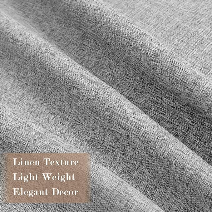 100% Blackout Linen Textured Drapes for Bedroom Pinch Pleated Curtains for Track System Portable Drapery for Sliding Glass Door/Storage/Space Room Divider, 70" Wx102 L, 1 PC, Light Grey