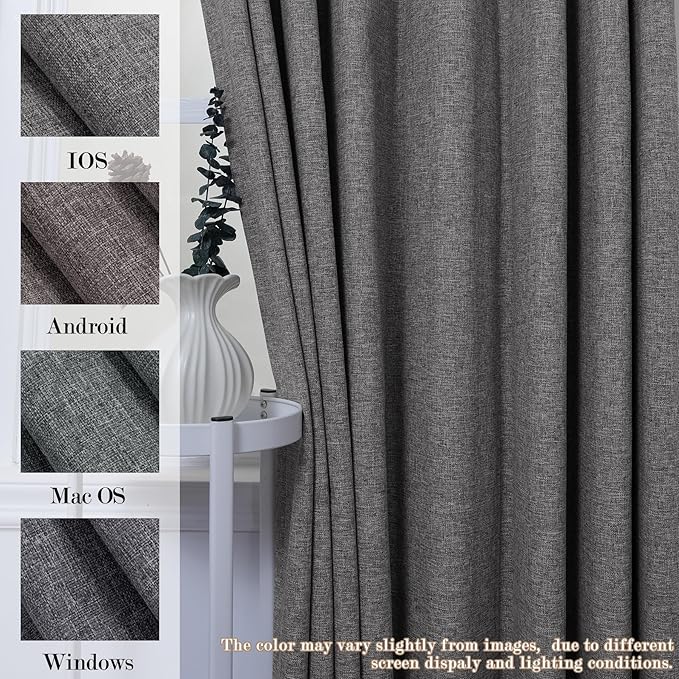 150 Inches Extra Wide Room Divider Draperies, Pinch Pleat Drapes, Absolutely Blackout Sliding Door Drapery, Total Privacy Ceiling Track Curtains, 150" W by 102" L, Natural Grey (1 Panel)