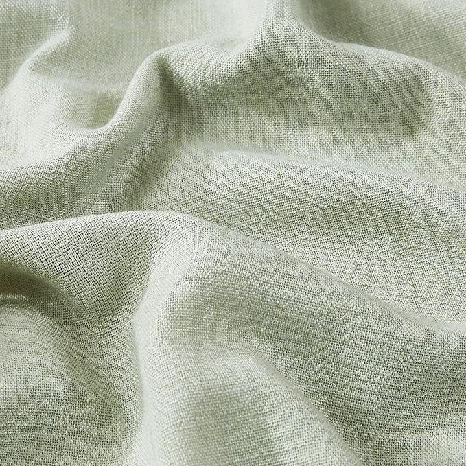 Vision Home Soft Green Pinch Pleated Full Blackout Curtains Linen Blended Room Darkening Window Panels 95 inch for Living Room Bedroom Thermal Insulated Pinch Pleat Drapes with Hooks 60" Wx95 Lx1