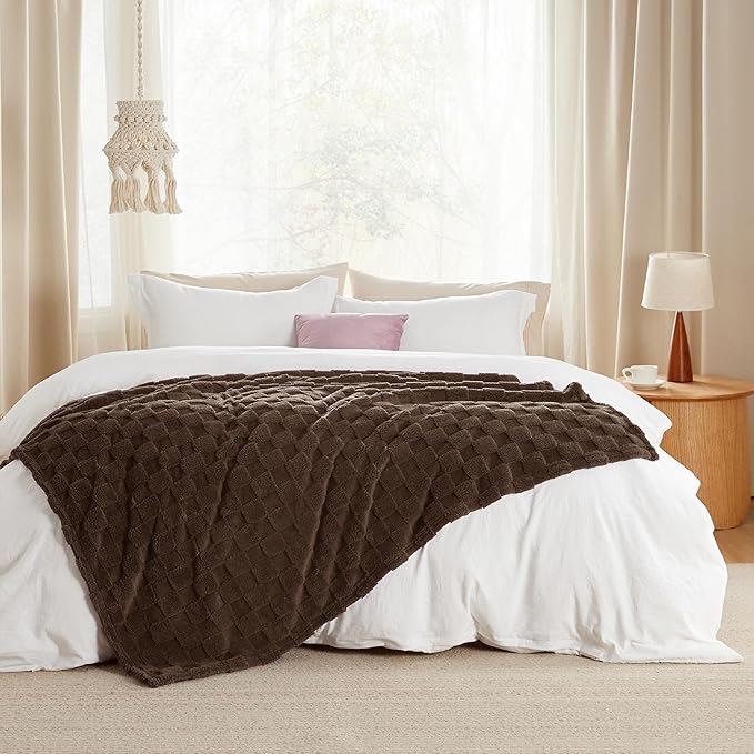 Bedsure GentleSoft Twin Blanket for Bed Dark Brown - Super Soft Cozy Blankets for Women Men Girls, Cute Fuzzy Fleece Throws for Bedroom Couch, 60x80 Inches