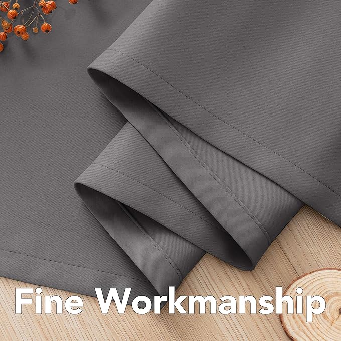 H.VERSAILTEX Premium Solid Thermal Insulated Blackout Grey Curtains Window Drapes - 2 Panels Set- Charcoal Gray, 52x72 Inch,8 Grommets per Panel