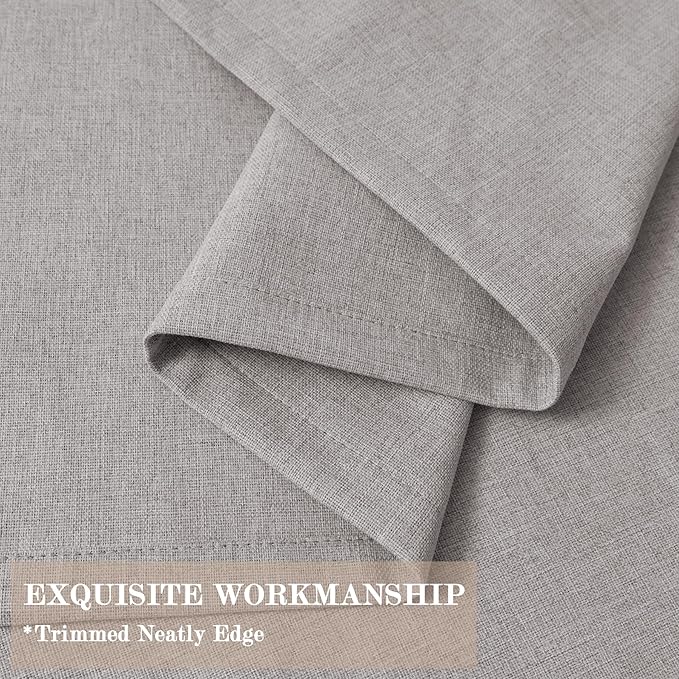 100" W x 84" L Faux Linen Room Divider Curtains, Full Blackout Pinch Pleated Drapes for Traverse Rod, Bedroom Divider Privacy Drapery with Hooks for Ceiling Track, 1 Panel, Browish Grey
