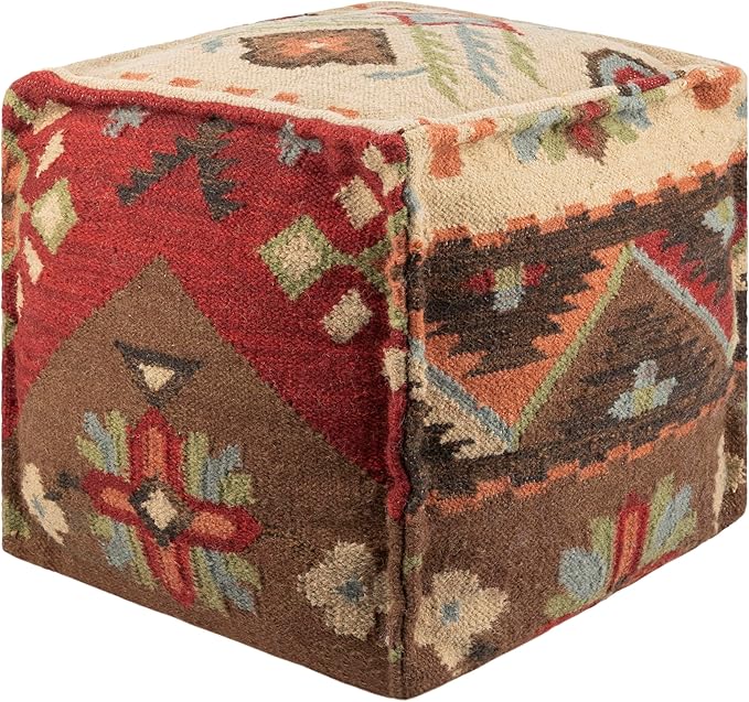 Mark&Day Pouf Ottoman, Gaubitsch Rustic Camel Cube Pouf Foot Rest for Living Room, Bedroom and Boho Home Decor (18"x18"x18")