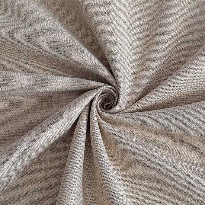 Blackout Curtains 84 Inch Length 2 Panels Set, 100% Black Out Textured Thermal Curtains, Grommet Privacy Light Blocking Drapes for Living Room Bedroom Luxury Decor(52W × 90L inch, Beige)