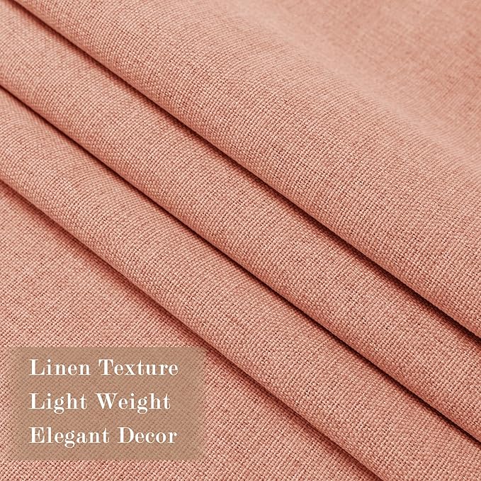 100" W x 96" L Faux Linen Room Divider Curtains, Full Blackout Pinch Pleated Drapes for Traverse Rod, Bedroom Divider Privacy Drapery with Hooks for Ceiling Track, 1 Panel, Orange