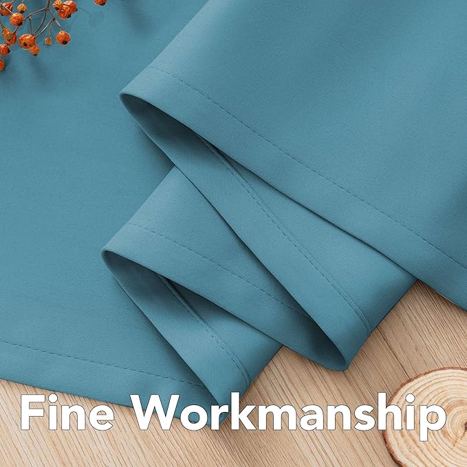 H.VERSAILTEX Ultra Soft Microfiber Thermal Insulated Antique Copper Grommet Blackout Curtains/Window Treatment Draperies 52 by 72 - Inch for Living Room/Bedroom,Set of 2 - Storm Blue
