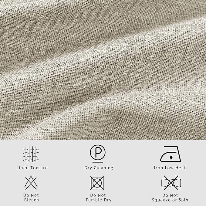 Macochico Extra Wide Full Blackout Linen Curtains for Sliding Door Ivory White Pinch Pleated Linen Curtains 96 Inches Long for Bedroom Living Room Farmhouse with Tieback 120”Wx96”L 1 Panel