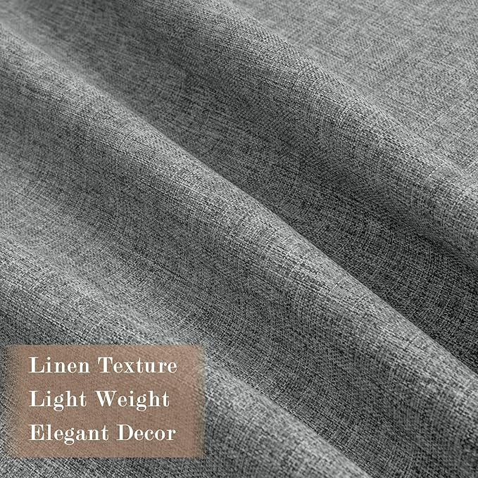 Full Blackout Privacy Curtains, 240 Inch Extra Wide Linen Blend Drapes, Pinch Pleat Window Drapery for Room Divider Storage/Space Room Separation, 1 Panel, W 240" x L 108", Mid Grey