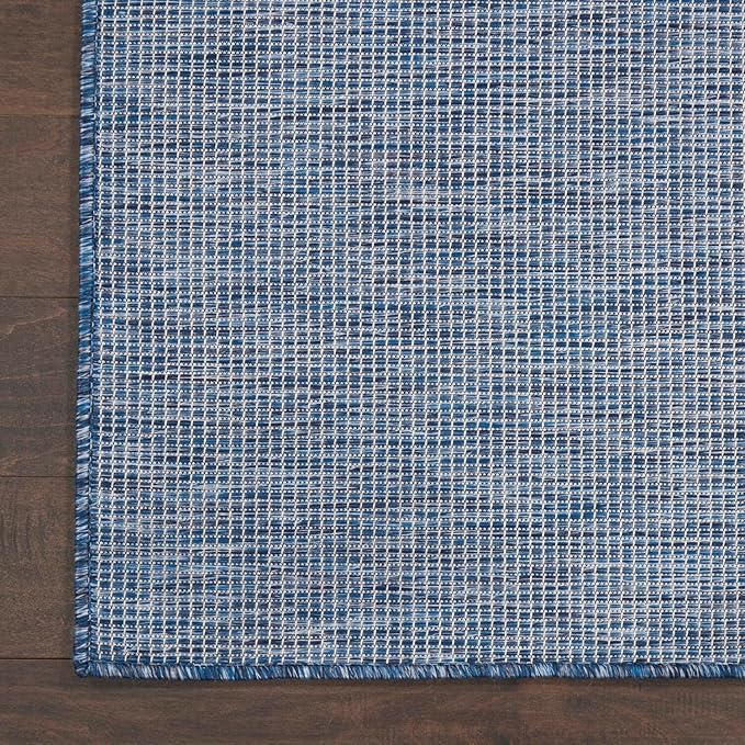 Nourison Positano Indoor-Outdoor Navy Blue 8' x 10' Area Rug, Easy Cleaning, Non Shedding, Bed Room, Living Room, Dining Room, Backyard, Deck, Patio (8x10)