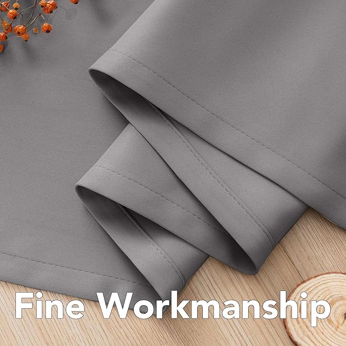 H.VERSAILTEX Blackout Room Darkening Curtains Window Panel Drapes - (Grey Color) - 2 Panels -52 inch Wide by 84 inch Long Solid Pattern, Grommet Top