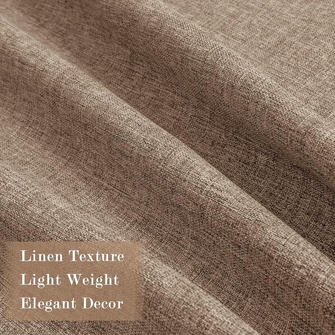100% Blackout Linen Textured Drapes for Bedroom Pinch Pleated Curtains for Track System Portable Drapery for Sliding Glass Door/Storage/Space Room Divider, 70" Wx84 L, 1 PC, Taupe