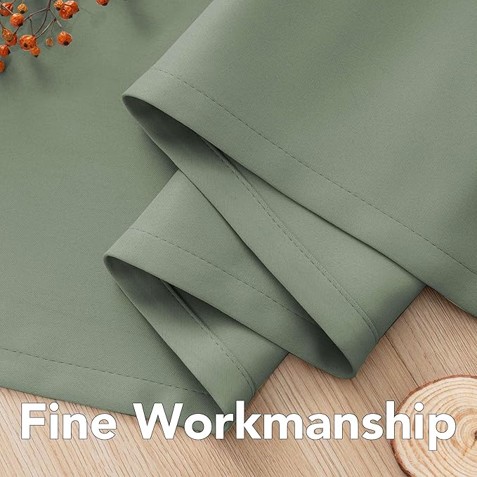 H.VERSAILTEX Room Darkening Curtains for Living Room Light Reducing Thermal Insulated Window Treatment Panels/Drapes Grommet Top 2 Panels Green Bay - 52 x 72 Inches