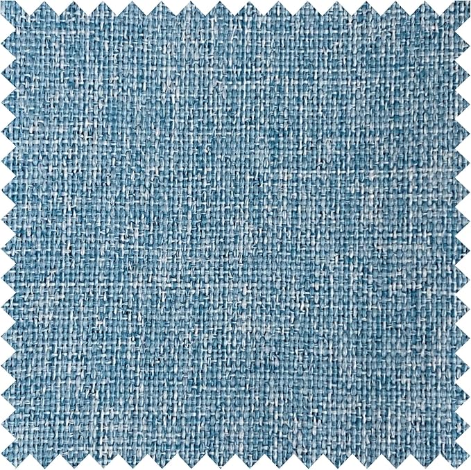 Macochico 100”Wx102”L 100% Blackout Pinch Pleated Linen Curtains for Sliding Door Bedroom Living Room Farmhouse Thermal Insulated Blue Burlap Drapes with Tieback 1 Panel Shabby Chic Style