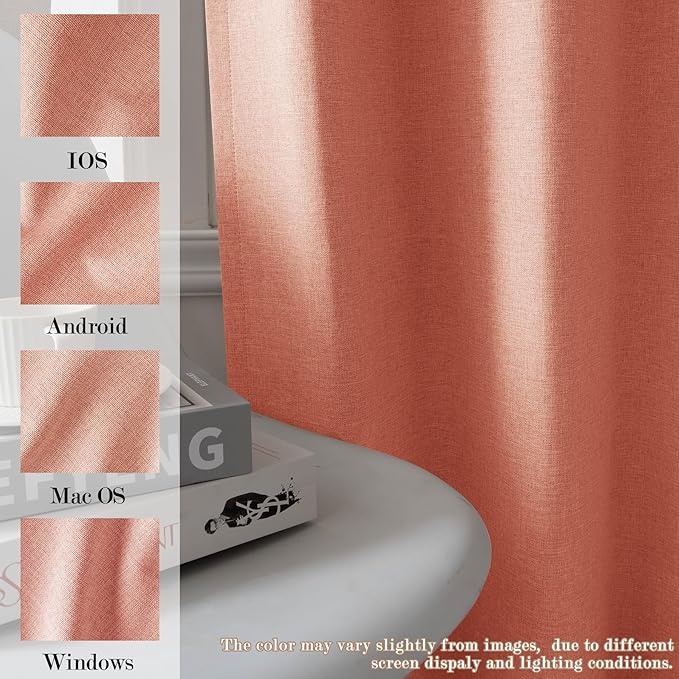 120" Wx102 L Linen Room Divider Drapes for Doorway/Glass Window/Sliding Door/Patio, Extra Wide Pinch Pleated Full Blackout Curtains for Girls Boys Teen Kids Room, 1 Panel, Orange