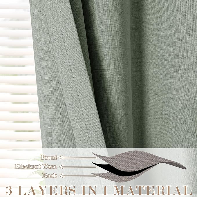 150 Inches Extra Wide Room Divider Draperies, Pinch Pleat Drapes, Absolutely Blackout Sliding Door Drapery, Total Privacy Ceiling Track Curtains, 150" W by 84" L, Fog Green (1 Panel)