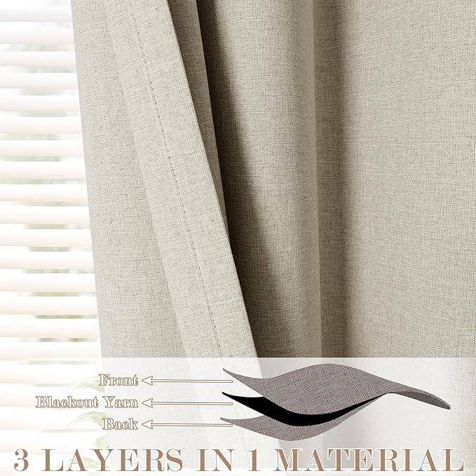 120" Wx108 L Linen Room Divider Drapes for Doorway/Glass Window/Sliding Door/Patio, Extra Wide Pinch Pleated Full Blackout Curtains for Girls Boys Teen Kids Room, 1 Panel, Ivory White
