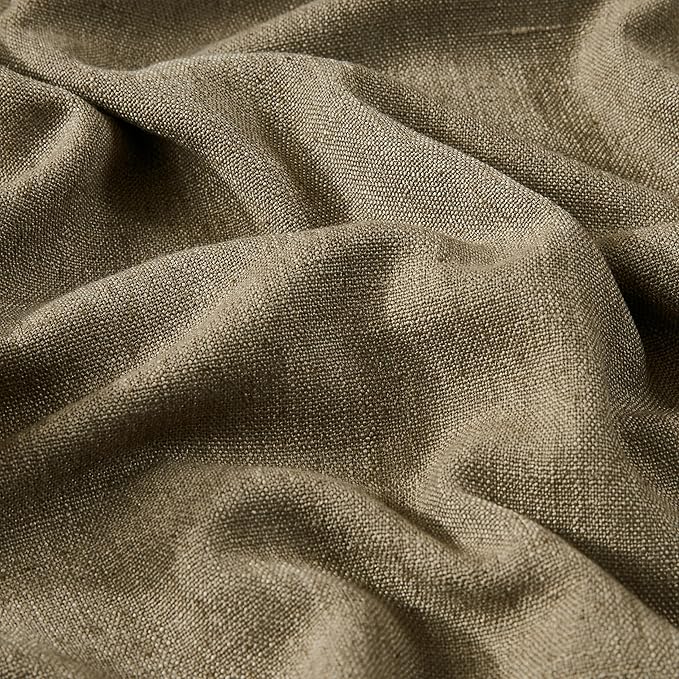 Vision Home Brown Pinch Pleated Full Blackout Curtains Linen Blended Room Darkening Window Curtains 90 inch for Living Room Bedroom Thermal Insulated Pinch Pleat Drapes with Hooks 2 Panel 40" Wx90 L