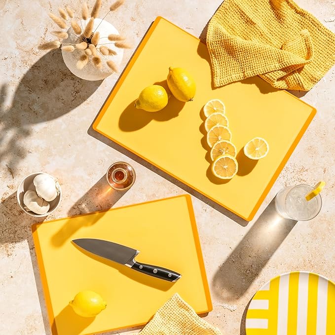 SMIRLY Plastic Cutting Board Set, Dishwasher Safe Plastic Cutting Boards Set for Kitchen, Cutting Boards for Kitchen - Plastic Chopping Board Set