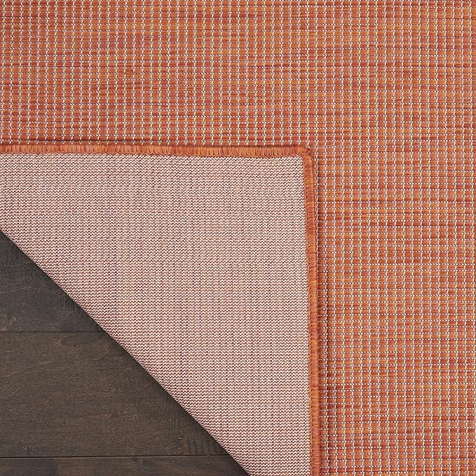 Nourison Home Positano Indoor/Outdoor Terracotta 10' x 14' Area Rug, Easy Cleaning, Non Shedding, Bed Room, Living Room, Dining Room, Backyard, Deck, Patio (10x14)