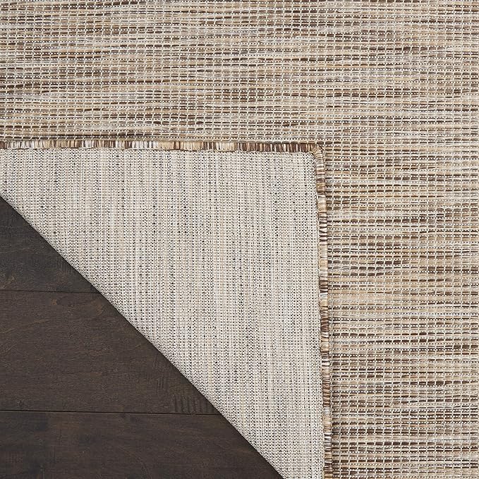 Nourison Positano Indoor/Outdoor Beige 6' x Round Area Rug, Easy Cleaning, Non Shedding, Bed Room, Living Room, Dining Room, Backyard, Deck, Patio (6 Round)