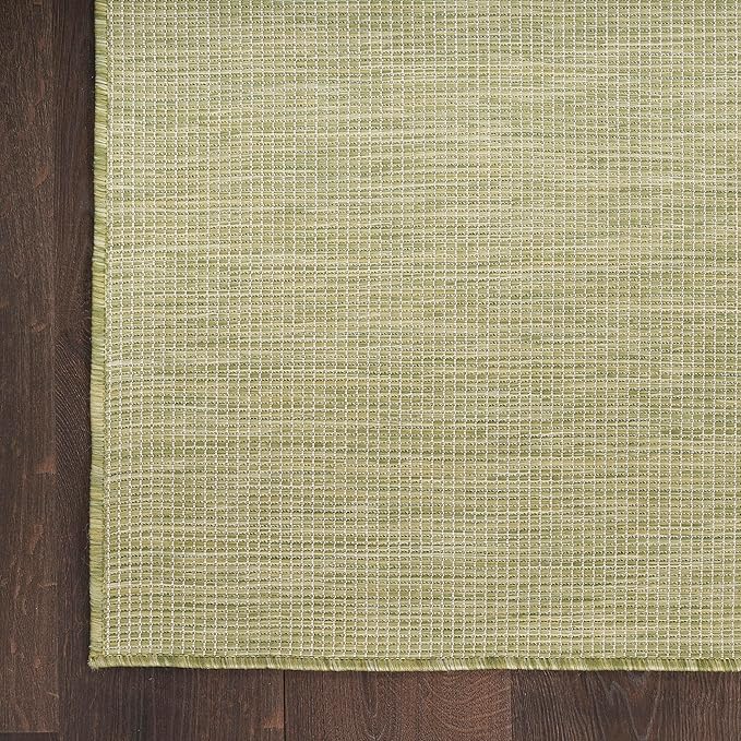 Nourison Home Positano Indoor/Outdoor Green 4' x 6' Area Rug, Easy Cleaning, Non Shedding, Bed Room, Living Room, Dining Room, Backyard, Deck, Patio (4x6)