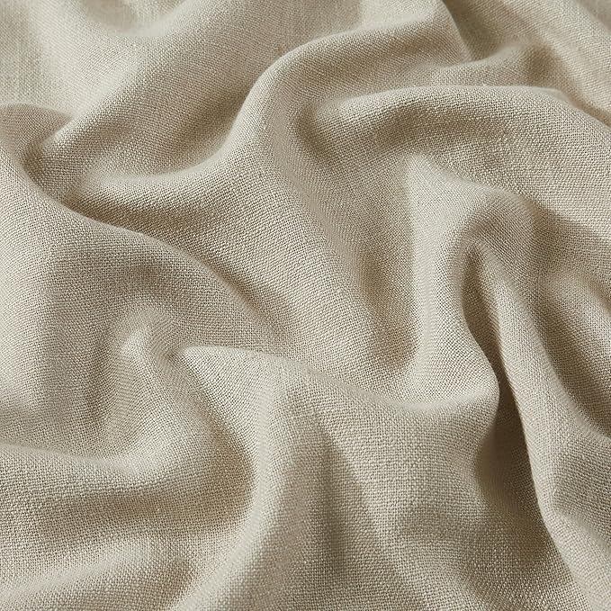 Vision Home Sand Pinch Pleated Full Blackout Curtains Linen Blended Room Darkening Window Curtains 108 inch for Living Room Bedroom Thermal Insulated Pinch Pleat Drapes with Hooks 40" Wx108 Lx2