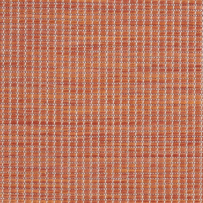 Nourison Positano Indoor/Outdoor Terracotta 8' x Round Area Rug, Easy Cleaning, Non Shedding, Bed Room, Living Room, Dining Room, Backyard, Deck, Patio (8 Round)