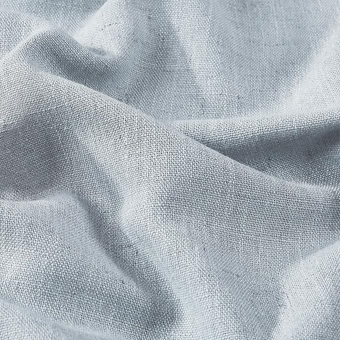 Vision Home Blue Gray Pinch Pleated Full Blackout Curtains Linen Blended Room Darkening Window Curtains 102 inch for Living Room Bedroom Thermal Insulated Pinch Pleat Drapes with Hooks 40" Wx102 Lx2