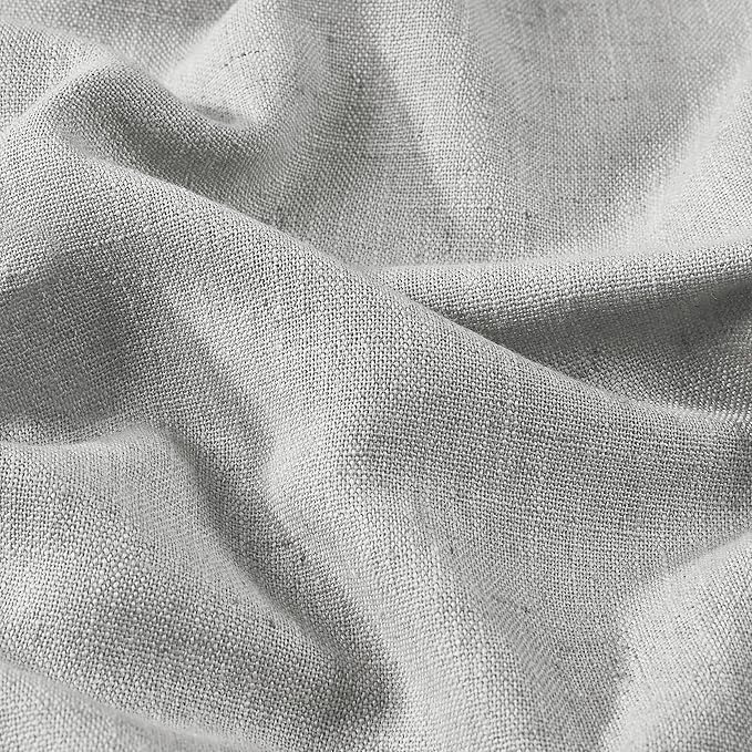 Vision Home Light Gray Pinch Pleated Full Blackout Curtains Linen Blended Thermal Insulated Window Panels 112 inch for Bedroom Living Room Darkening Grey Pleat Drapes with Hooks Back Tab 60"Wx112"Lx1